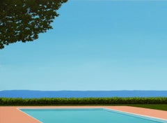 Lemon deck chair - landscape painting