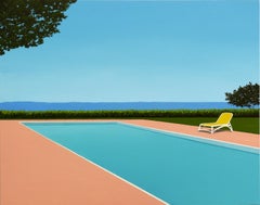 Lemon deck chair - landscape painting