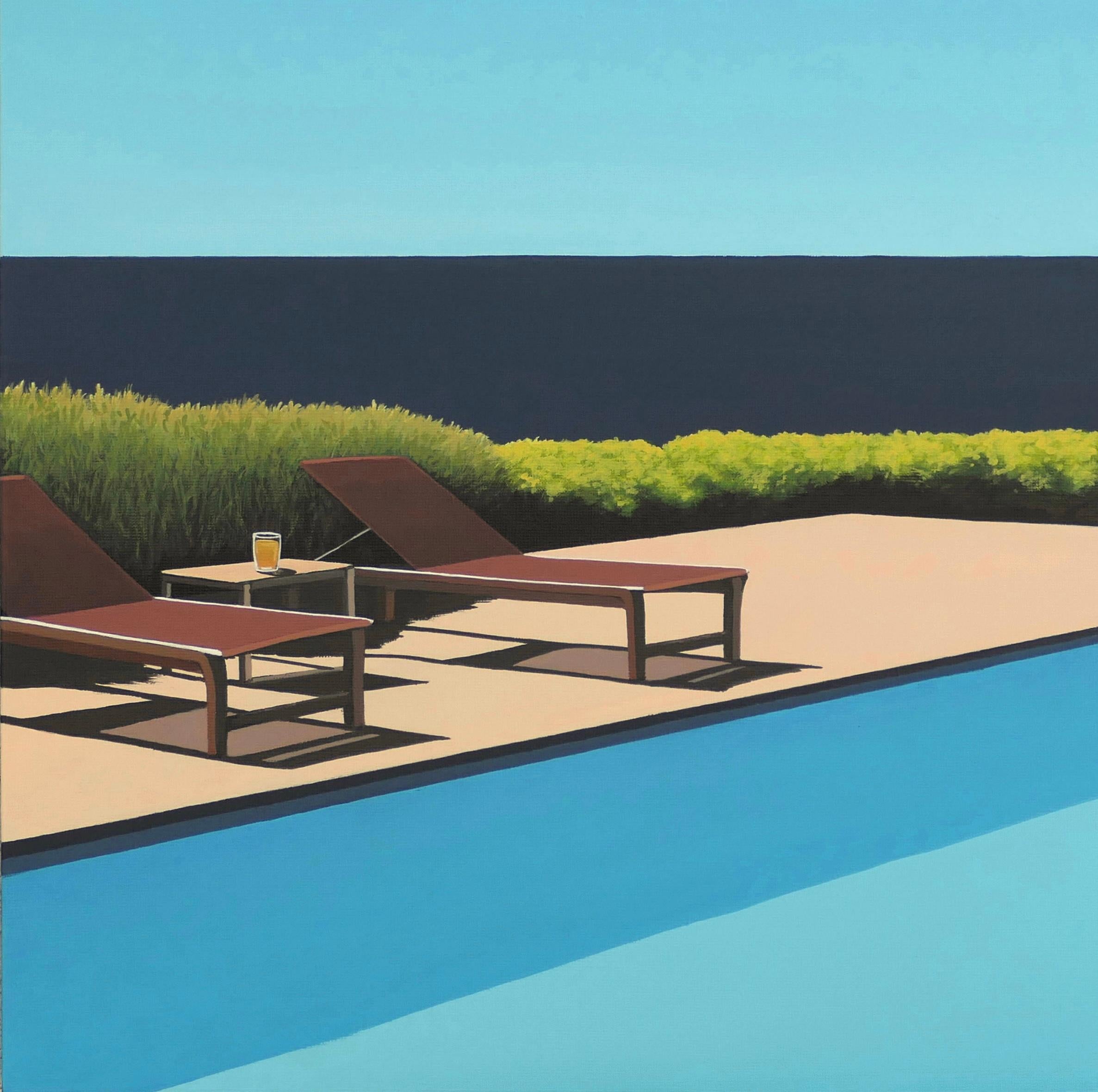 Pineapple by the pool - landscape painting 1