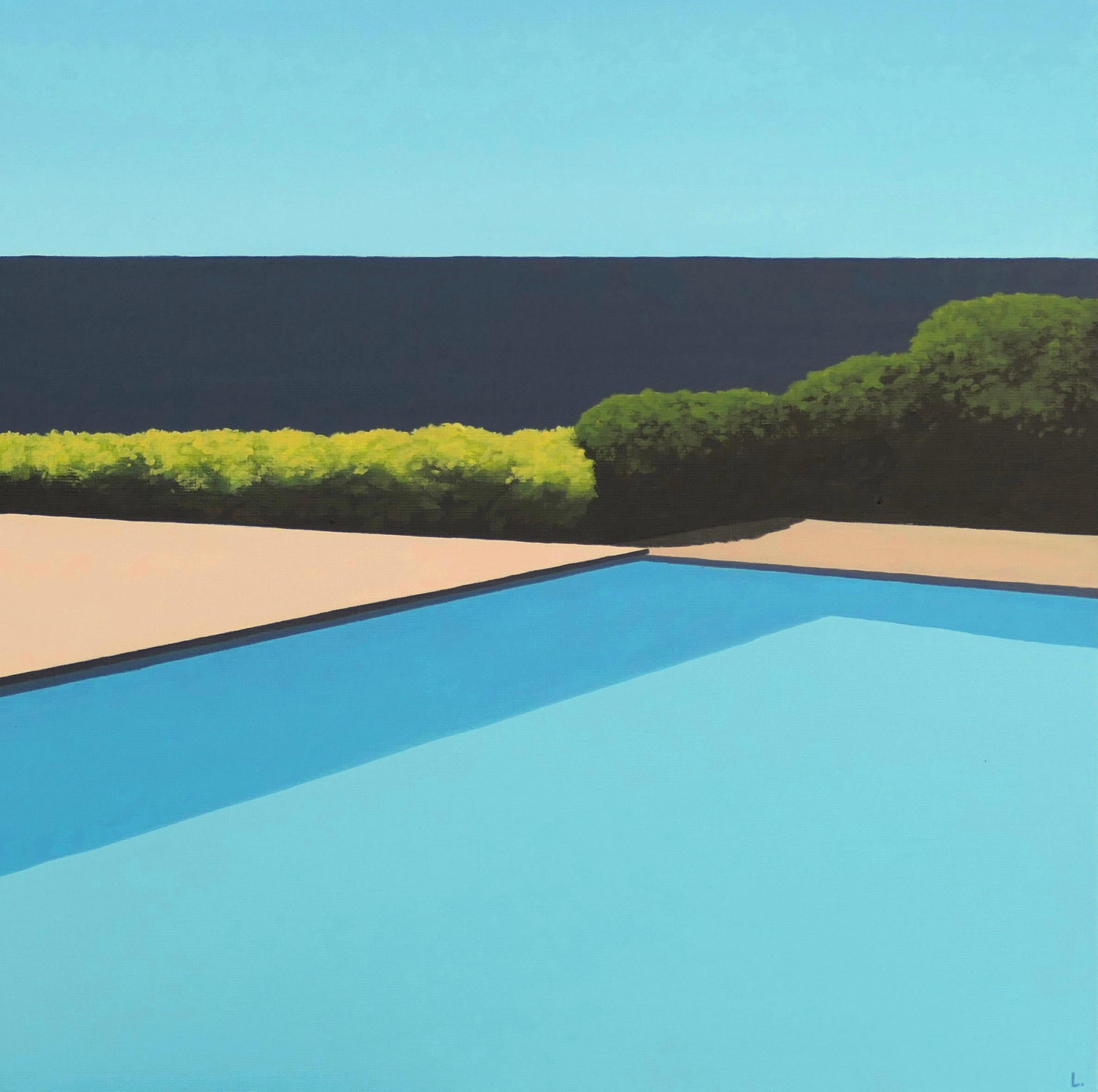 Pineapple by the pool - landscape painting 2