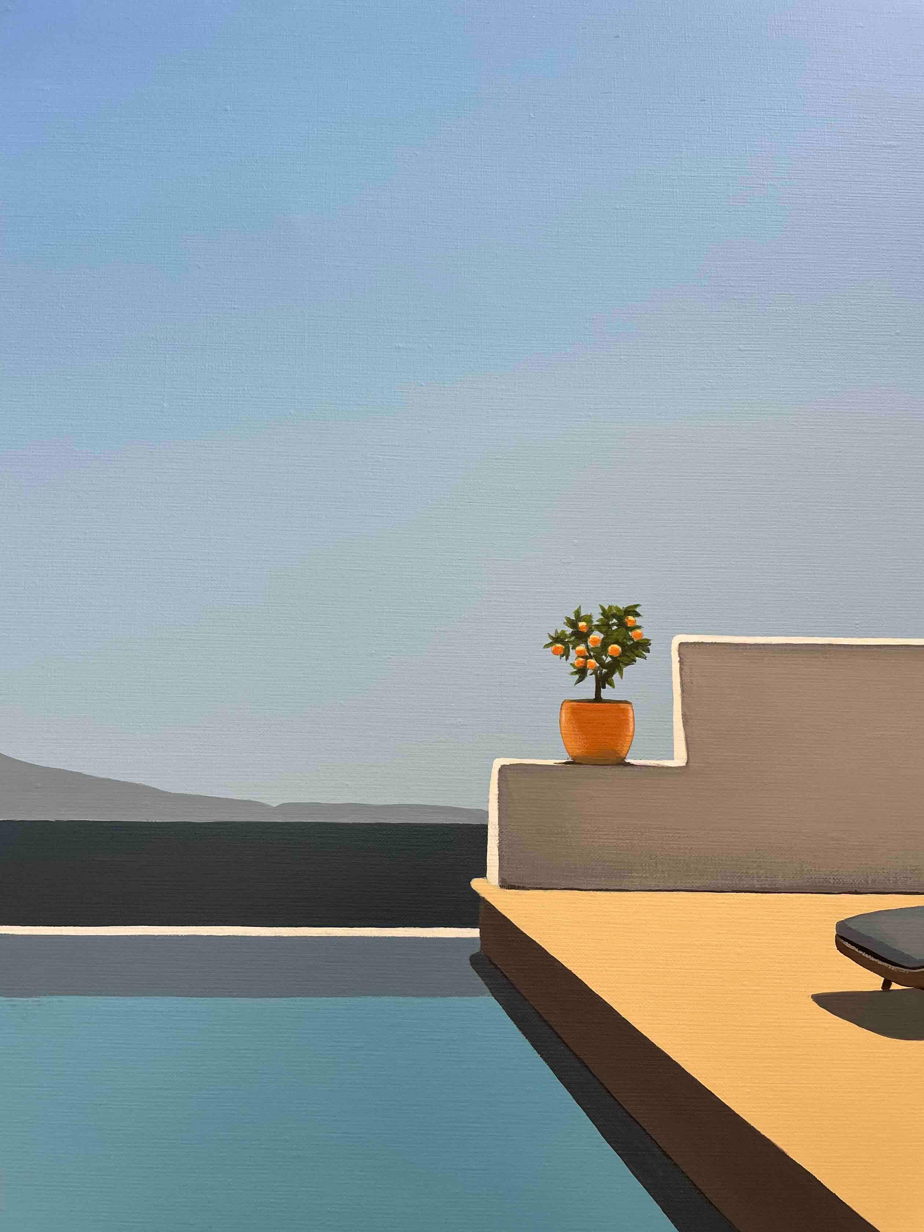 Verano - pintura de paisaje - Figurative Painting Azul de Magdalena Laskowska