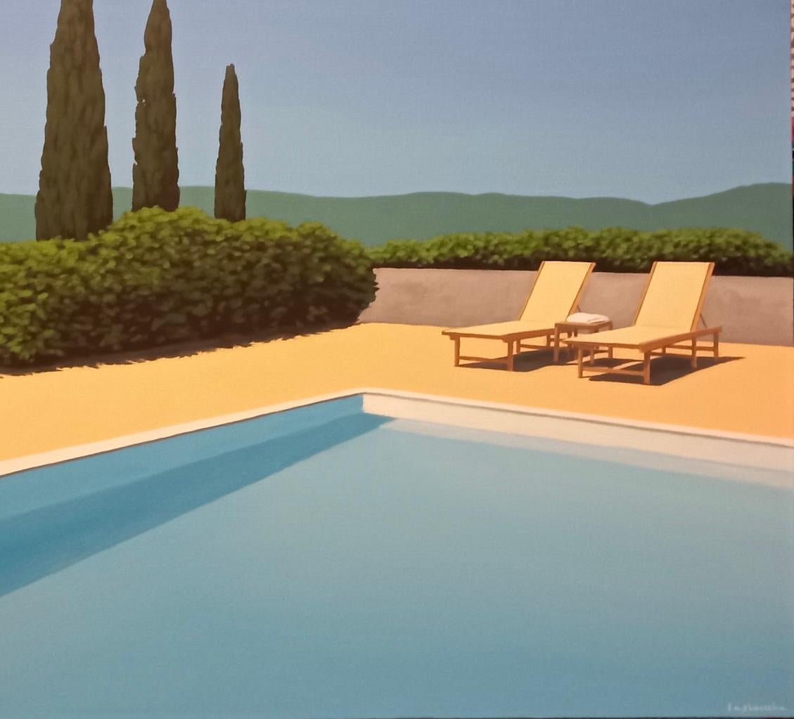 This beautiful acrylic on canvas painting from Contempop Gallery by Magdalena is part of her pool series paintings.
It is 60X60 cm, signed by the artist and comes with a certificate of authenticity from our gallery.

Magdalena Laskowska, born in