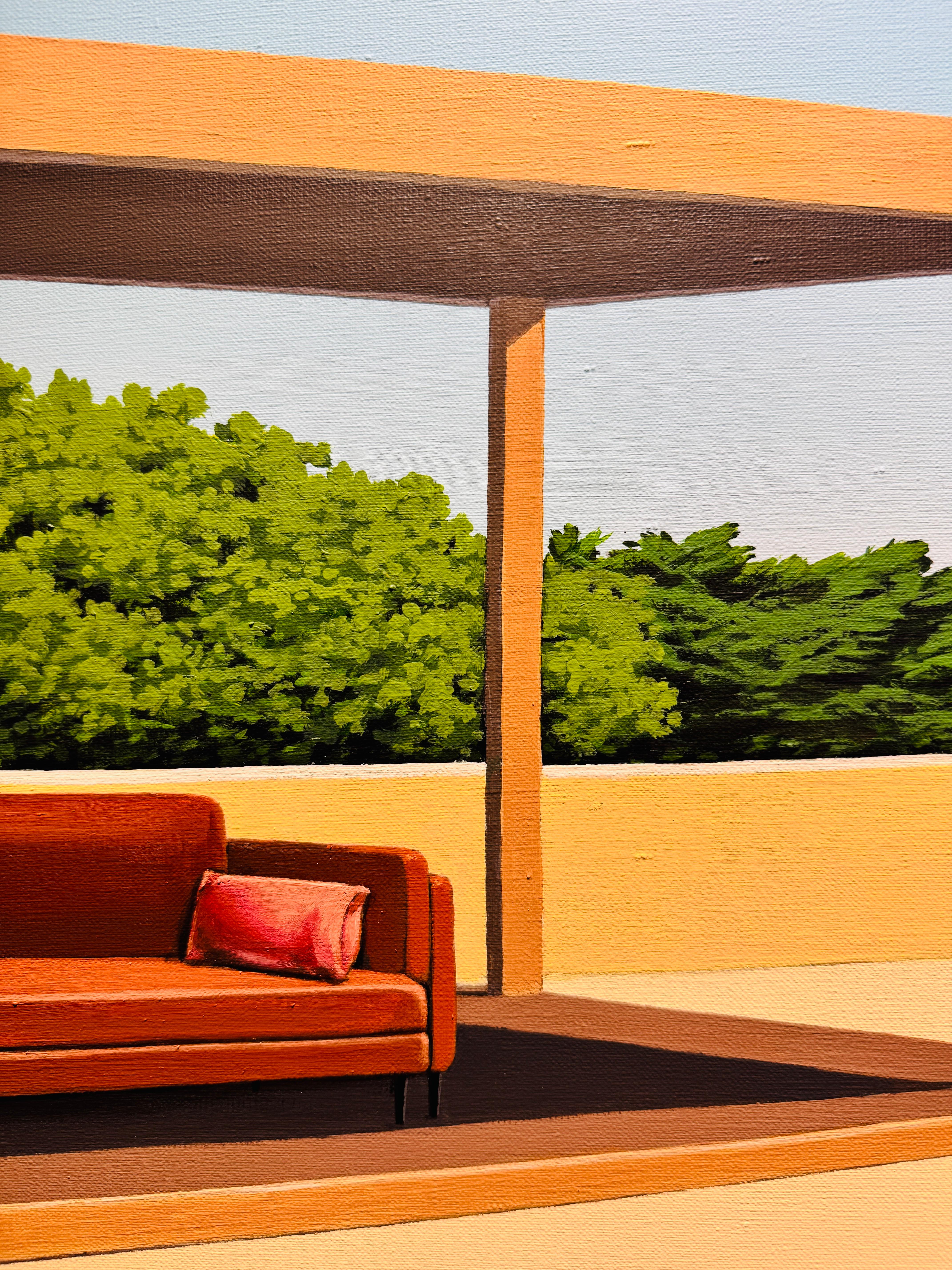 Thyme - landscape painting - Green Landscape Painting by Magdalena Laskowska