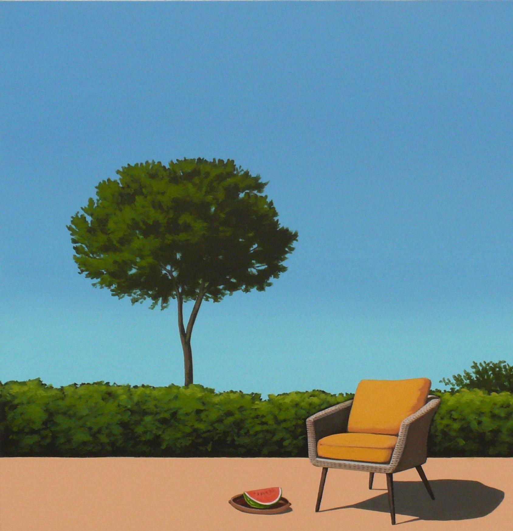 Watermelon by the pool - landscape painting 1