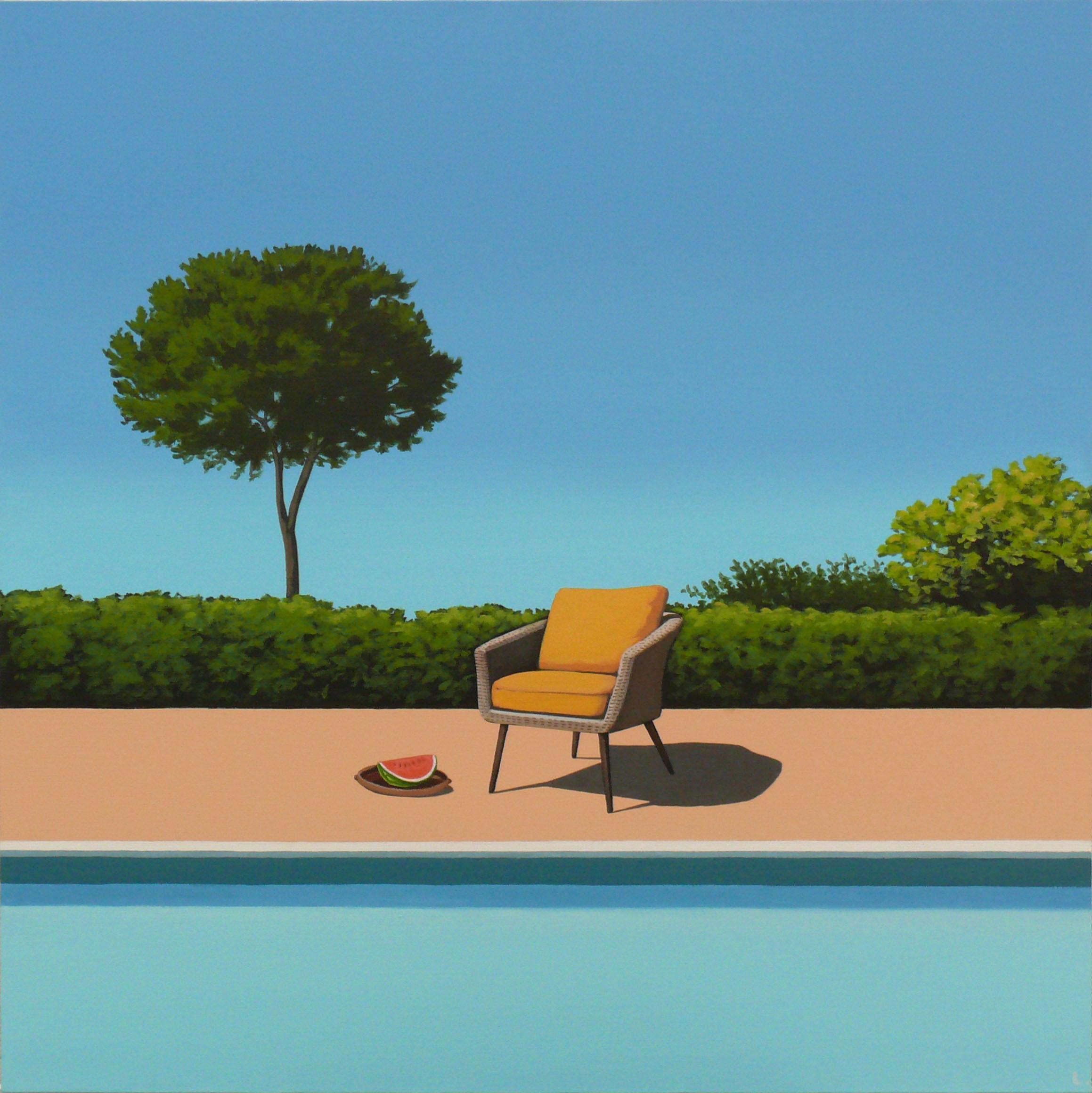 Watermelon by the pool - landscape painting 2