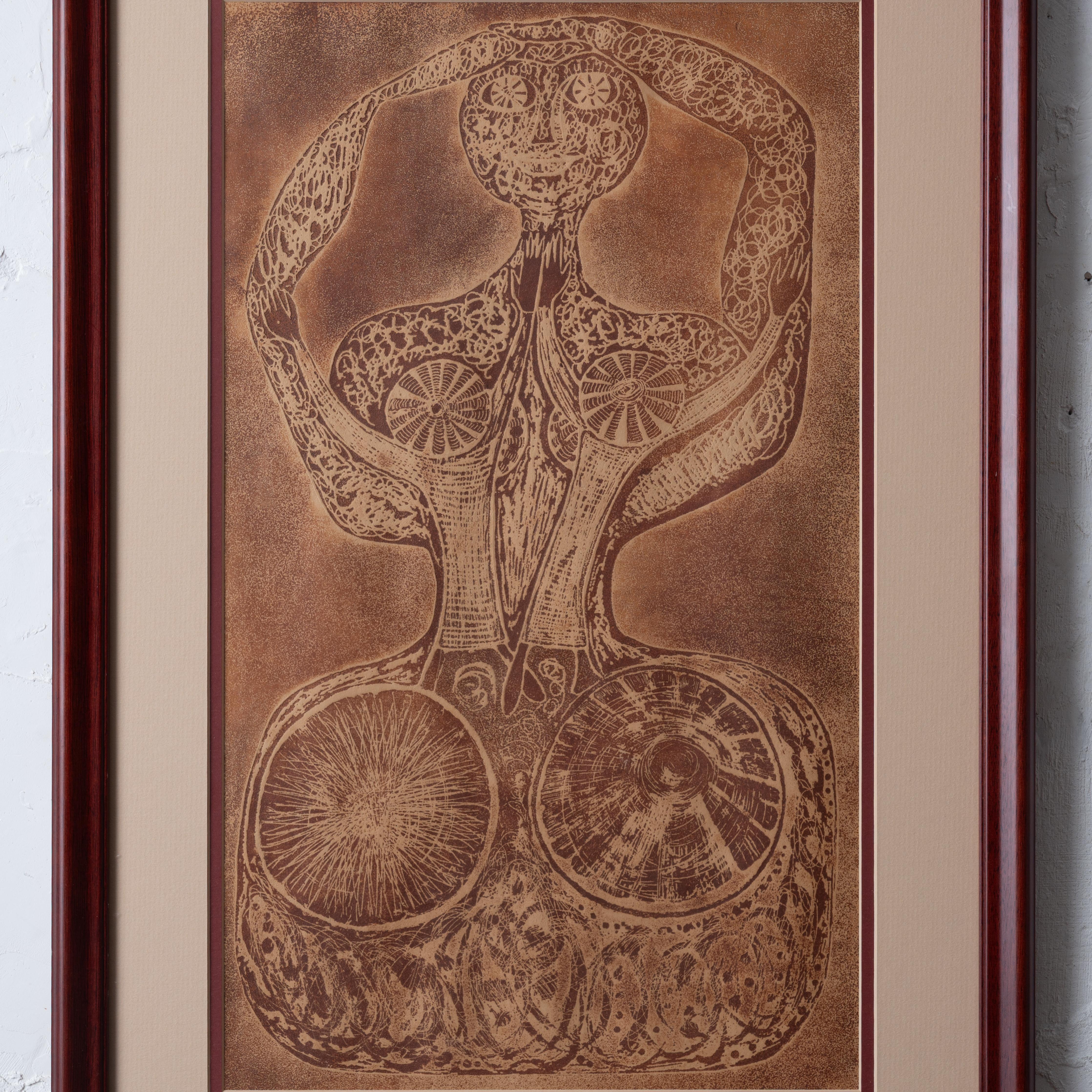 Magdalena Lugano – Martian Mother Etching, ca. 1980er Jahre (Ende des 20. Jahrhunderts) im Angebot