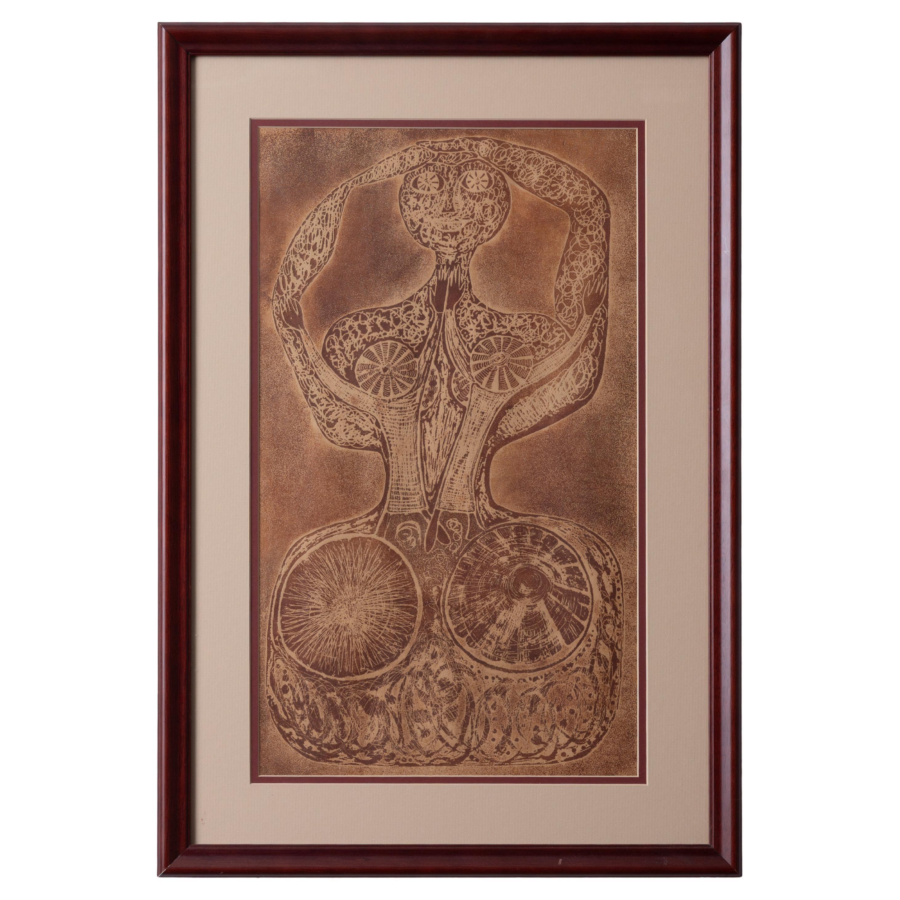Magdalena Lugano – Martian Mother Etching, ca. 1980er Jahre im Angebot