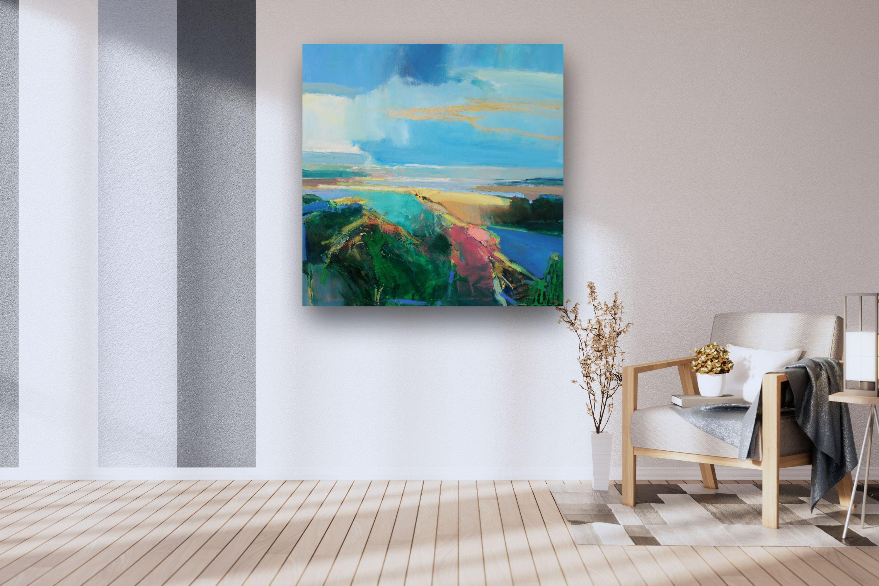 Across the Water 2 - abstract contemporary seascape oil painting- ocean art For Sale 1
