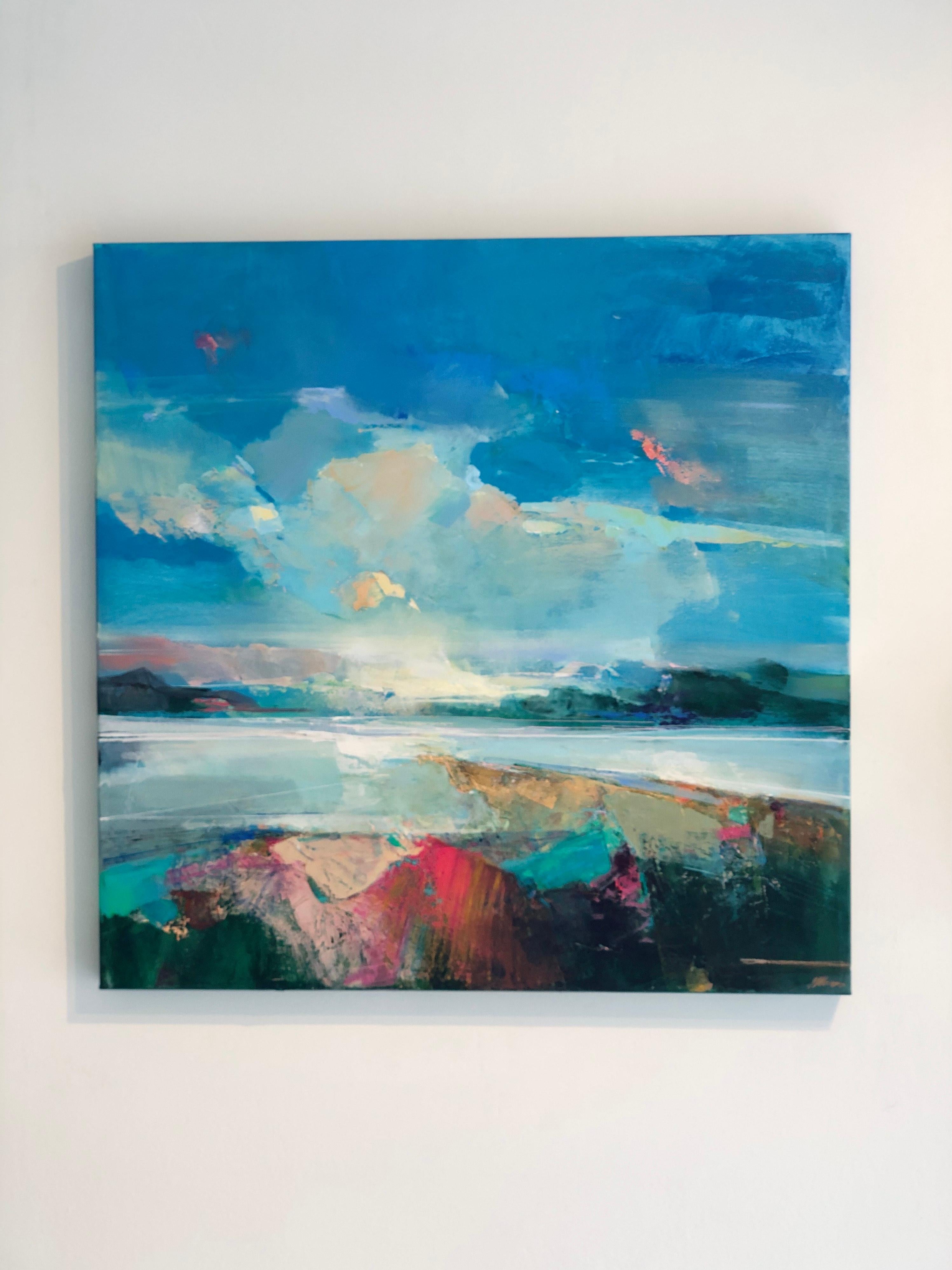 Along the Estuary 7 - original abstract seascape painting- contemporary Artwork - Painting by Magdalena Morey