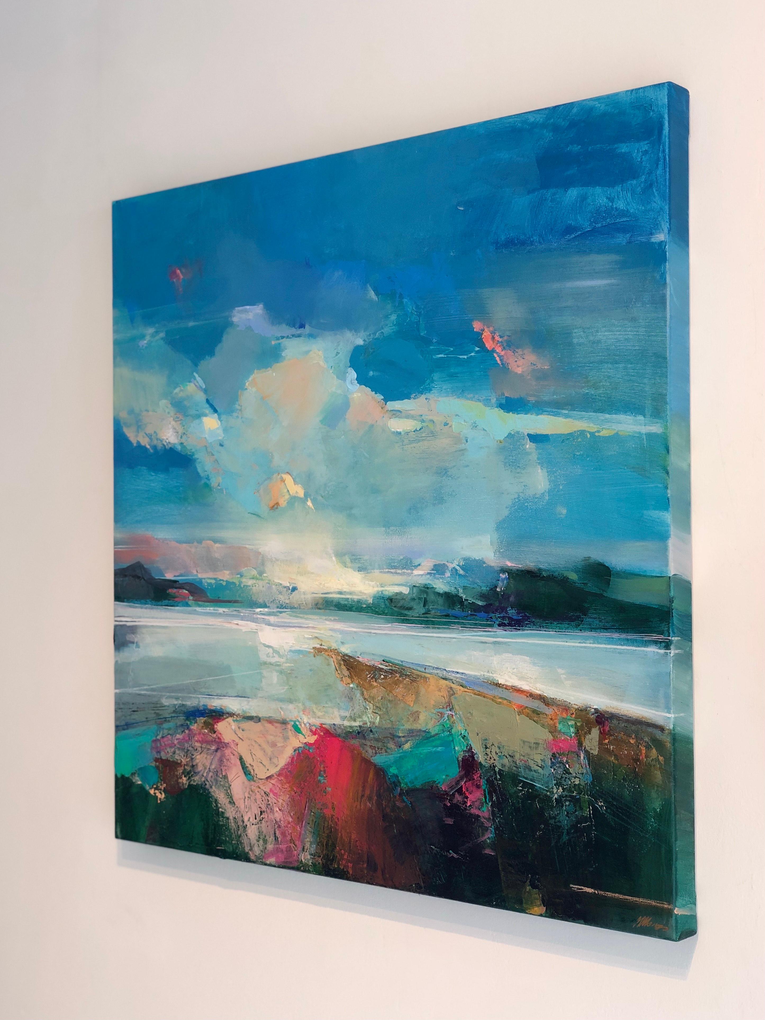 Along the Estuary 7 - original abstract seascape painting- contemporary Artwork - Abstract Expressionist Painting by Magdalena Morey