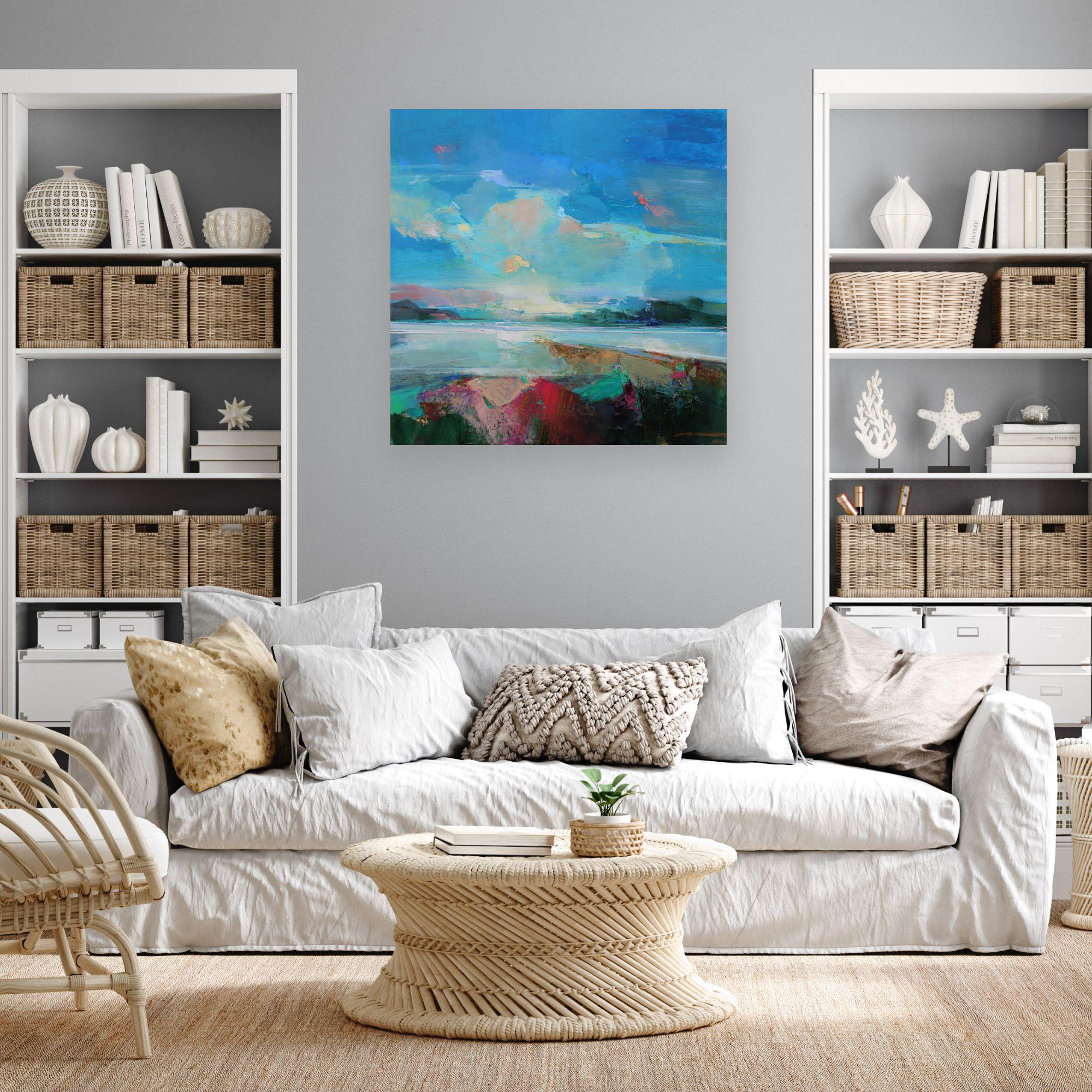 Along the Estuary 7 - original abstract seascape painting- contemporary Artwork For Sale 1