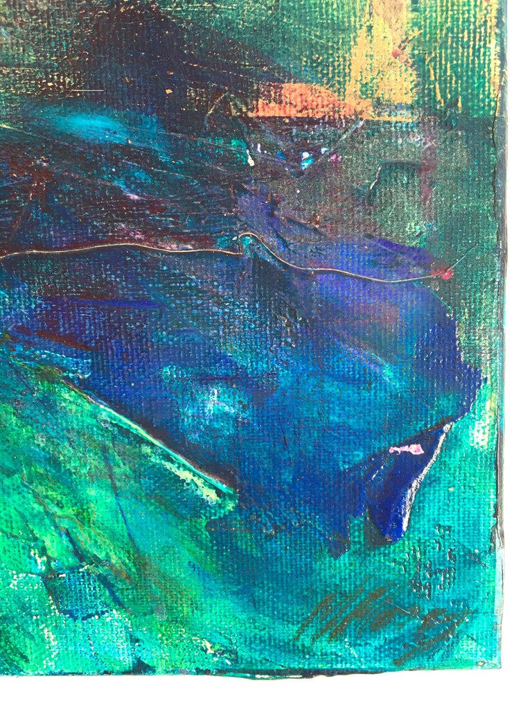 Magdalena Morey Coastal Walk II abstract landscape mixed media art