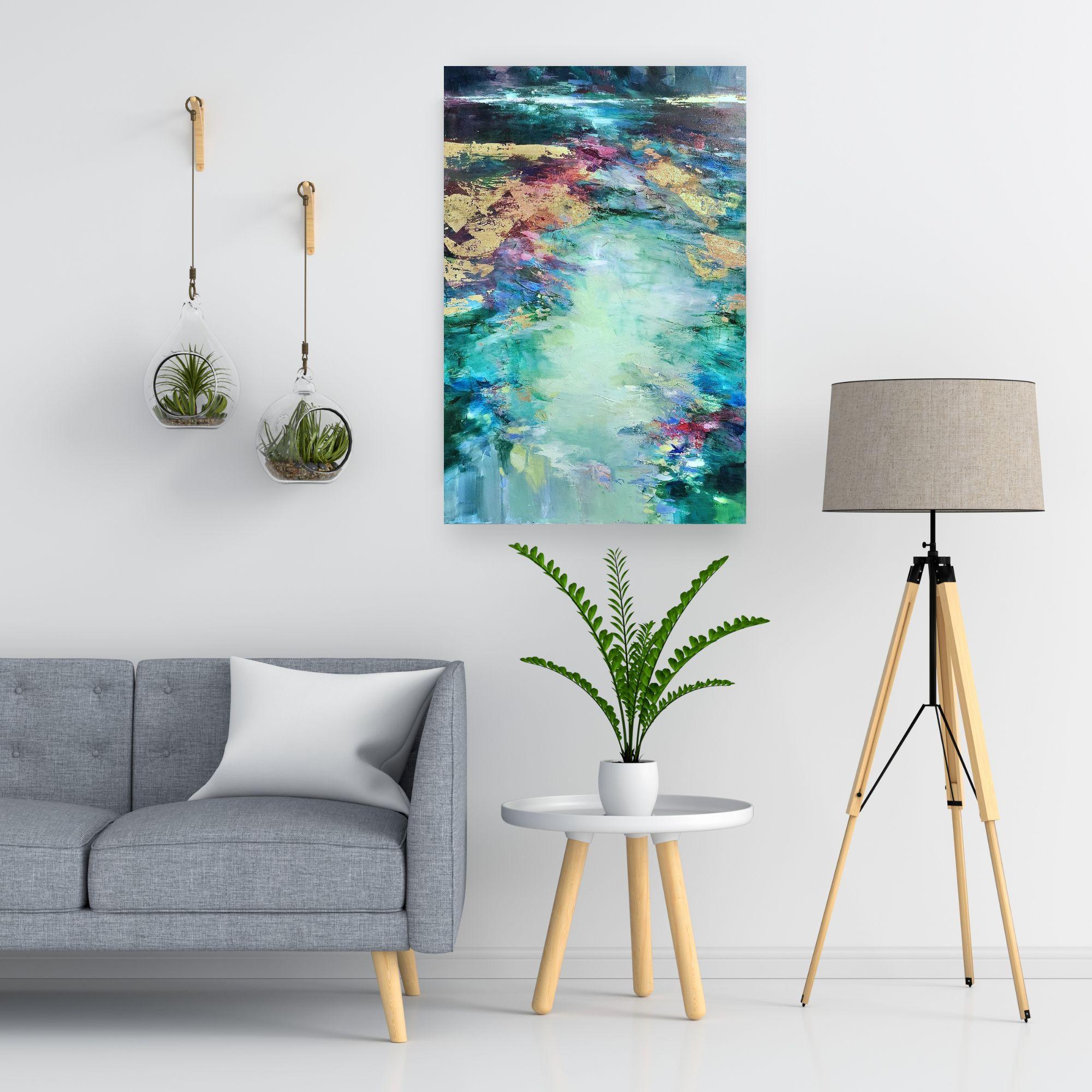 Deeply Immersed I - abstract floral modern landscape painting-contemporary Art For Sale 1