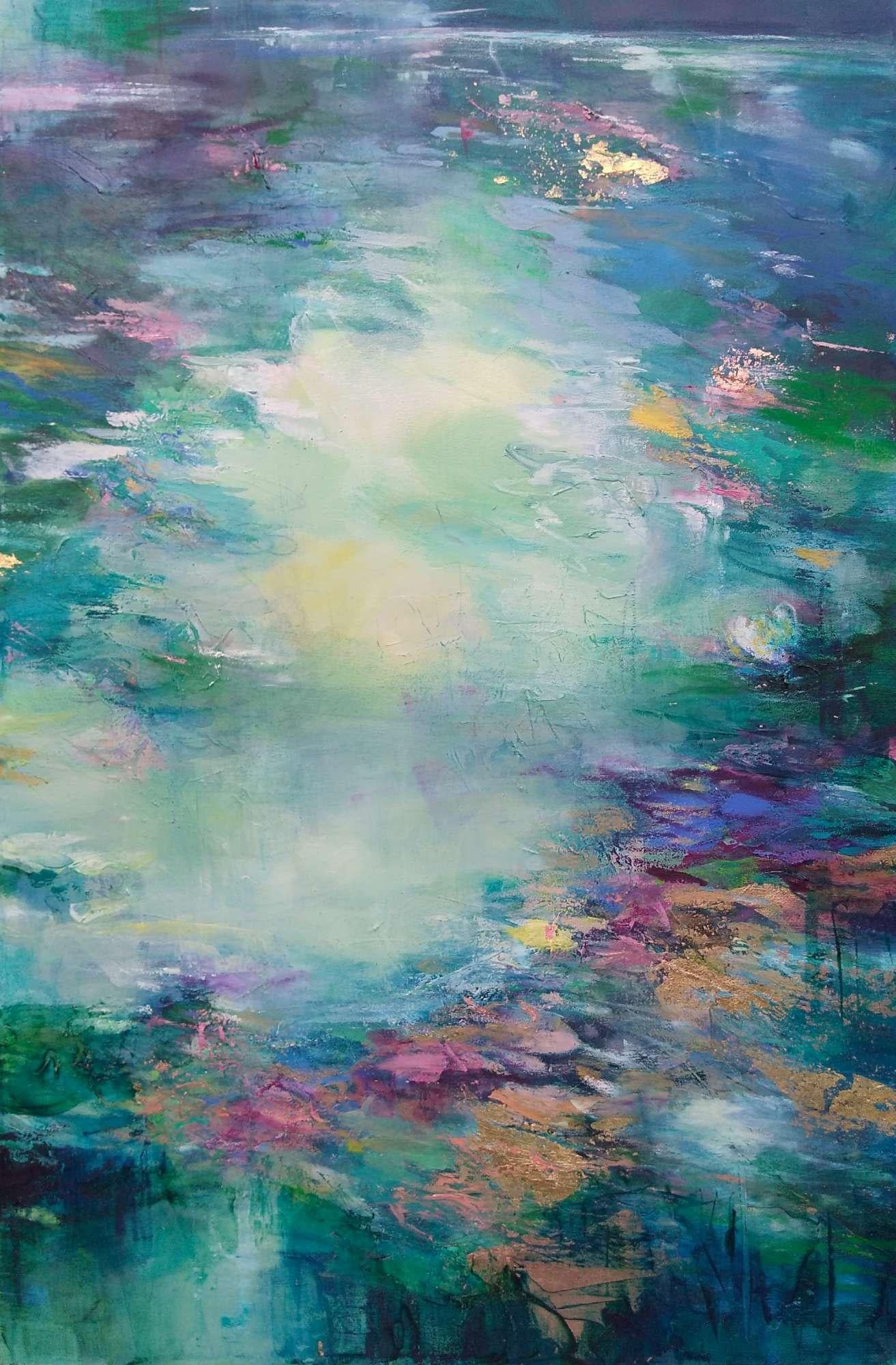 Abstract Painting Magdalena Morey - Deeply Immersed II -peinture abstraite originale de paysage- Contemporary  l'art