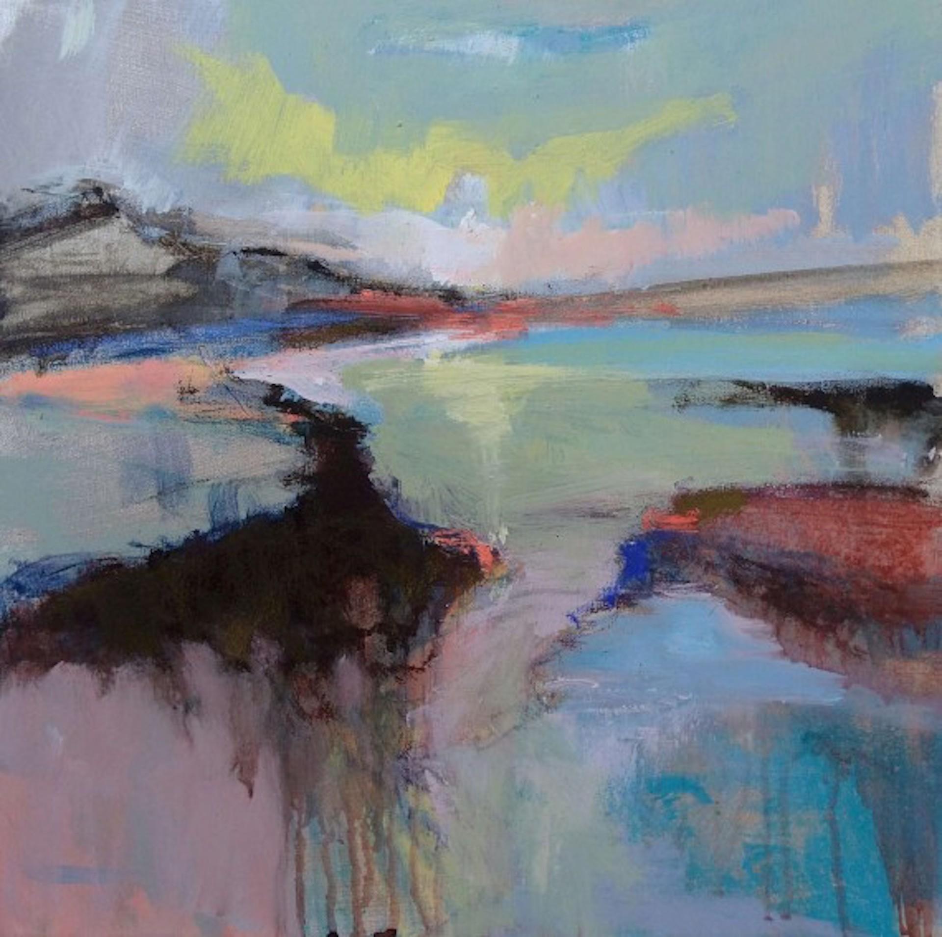 Horizontes lejanos 2, Magdalena Morey, Pintura original abstracta, Arte asequible
