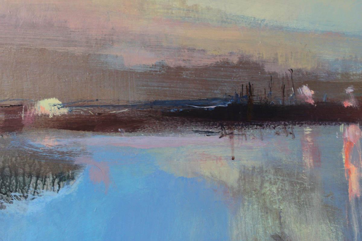 Paseo nocturno 4, Arte abstracto original, Pintura de paisaje contemporáneo en venta 5