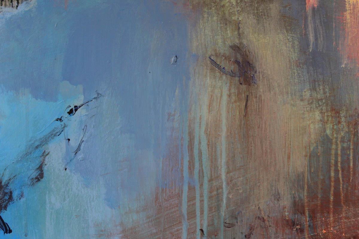 Paseo nocturno 4, Arte abstracto original, Pintura de paisaje contemporáneo en venta 6
