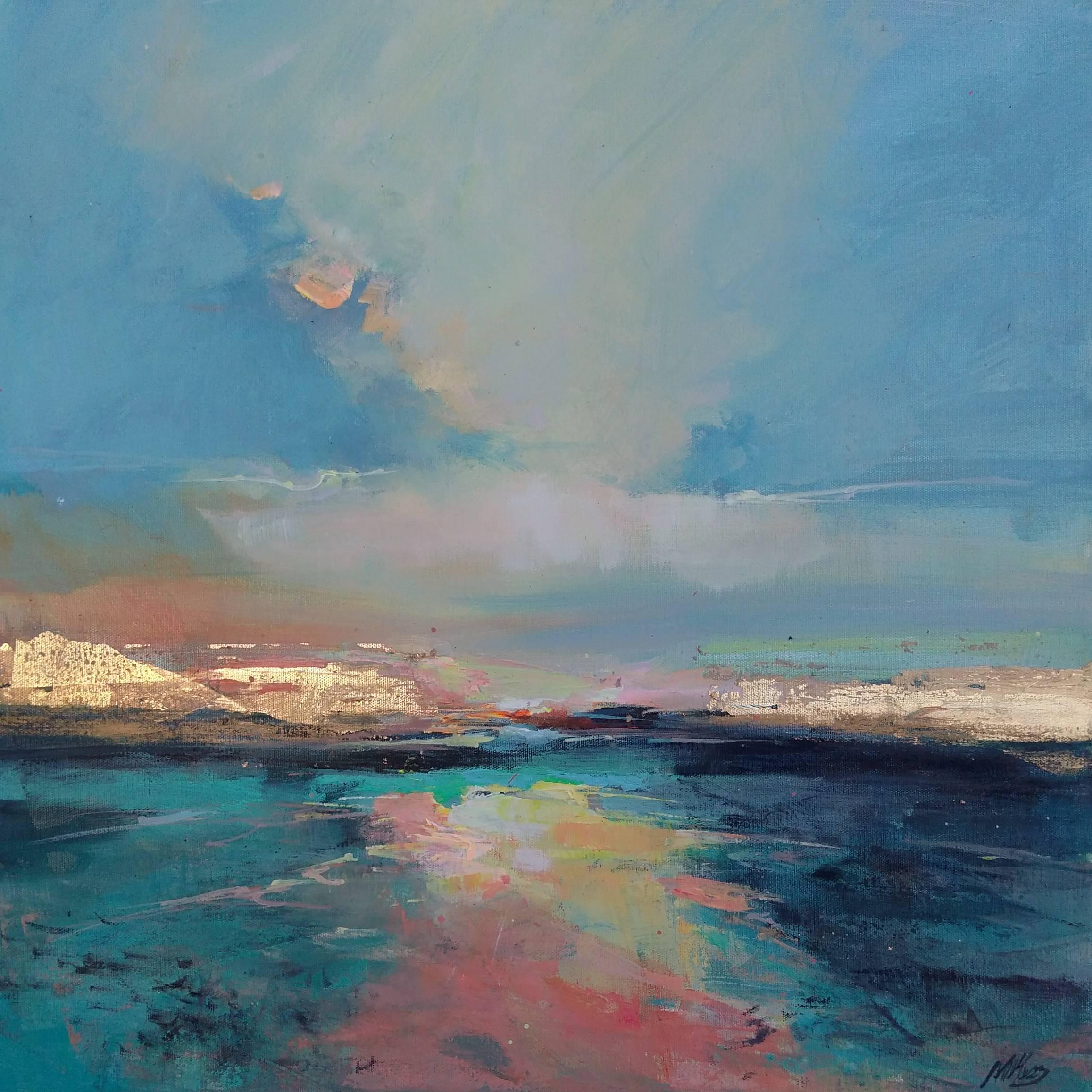 Magdalena Morey Abstract Painting - First Light  original abstract landscape painting