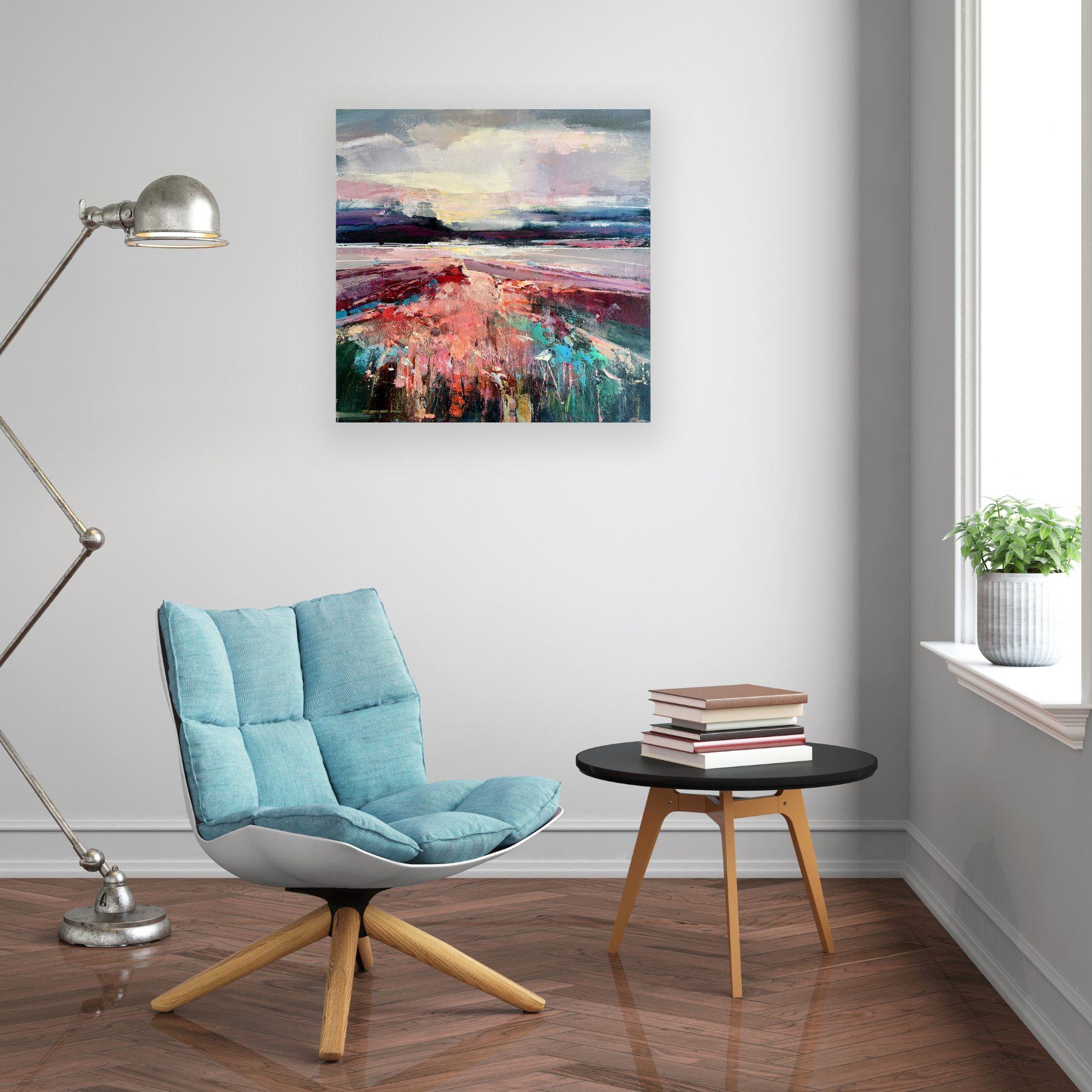 Glowing Skies 3 - original abstract landscape seascape painting-contemporary Art For Sale 2