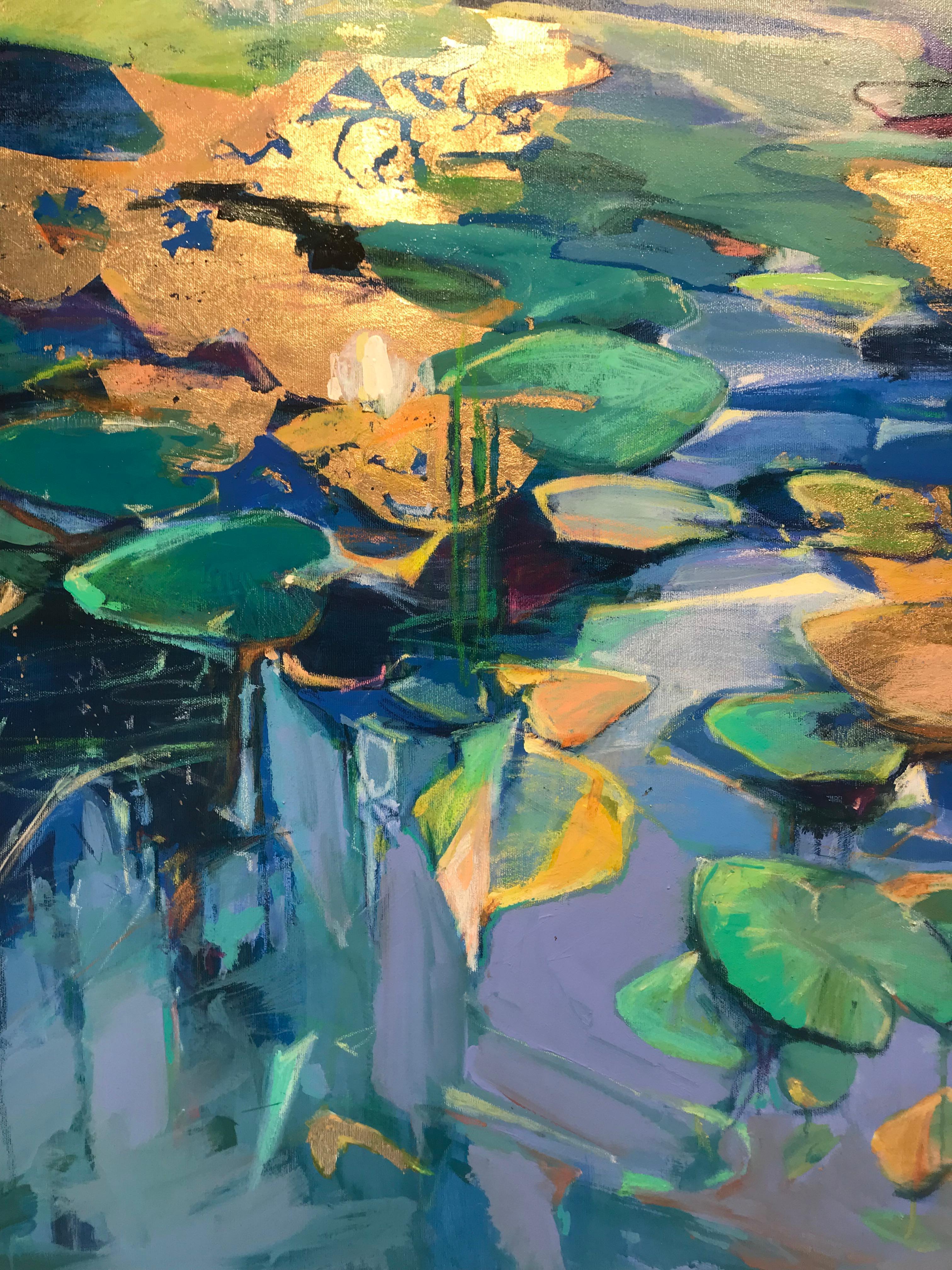 Liquid Reflections – abstrakte expressionistische florale Landschaftsmalerei-moderne Kunst 1