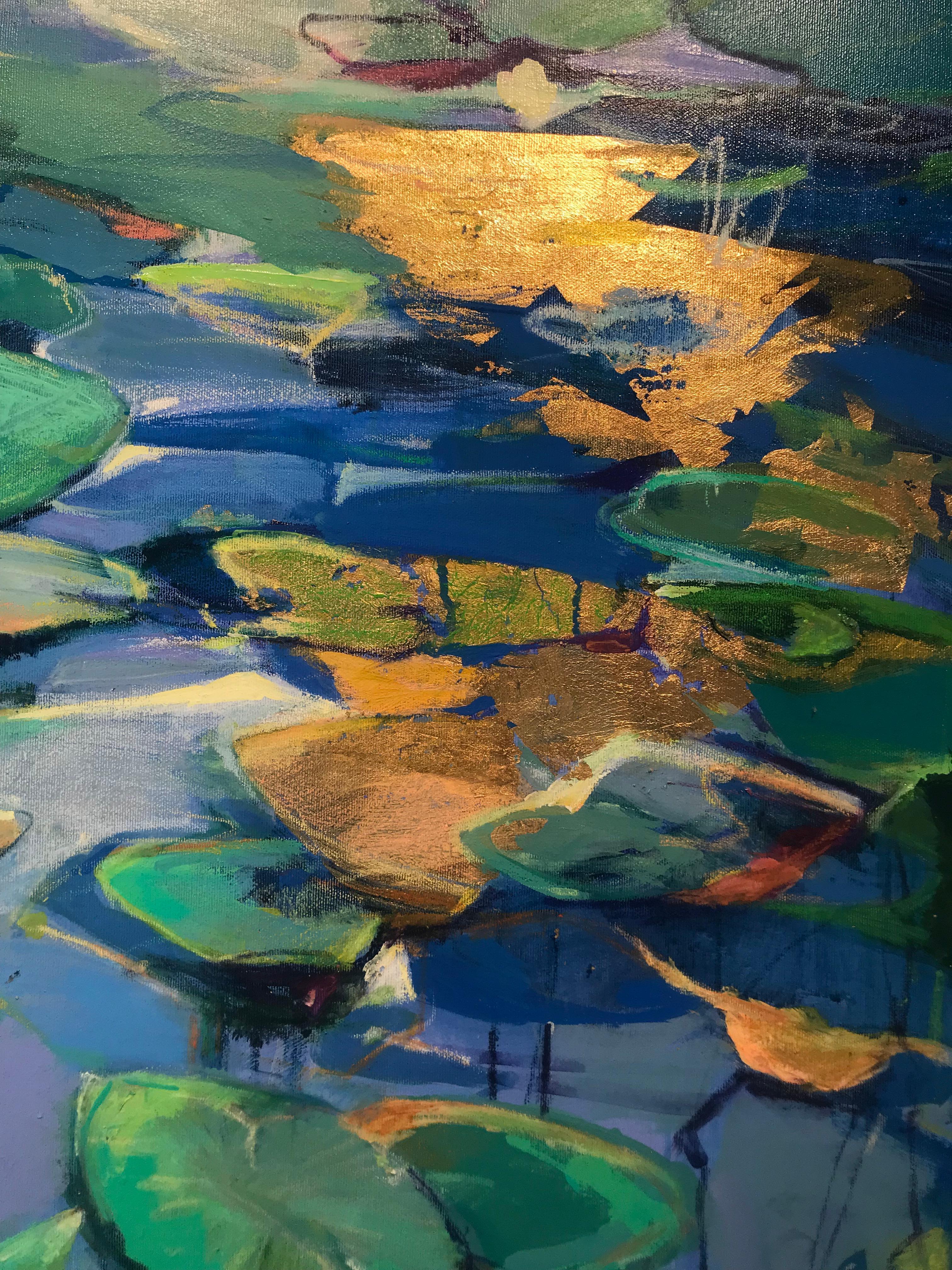 Liquid Reflections – abstrakte expressionistische florale Landschaftsmalerei-moderne Kunst 2