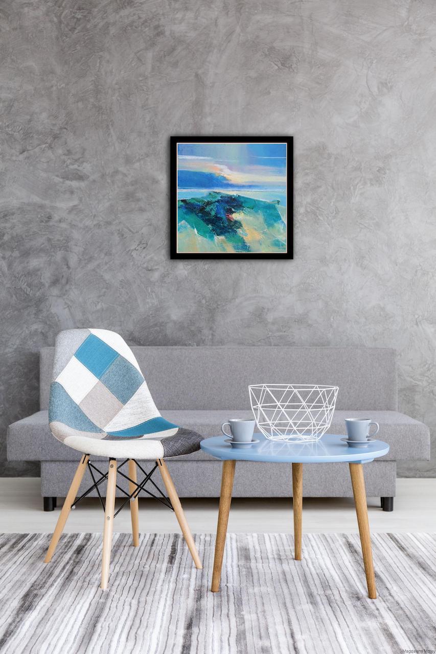 Magdalena Morey, Ocean Light 1, peinture originale de paysage marin, peinture abstraite en vente 6