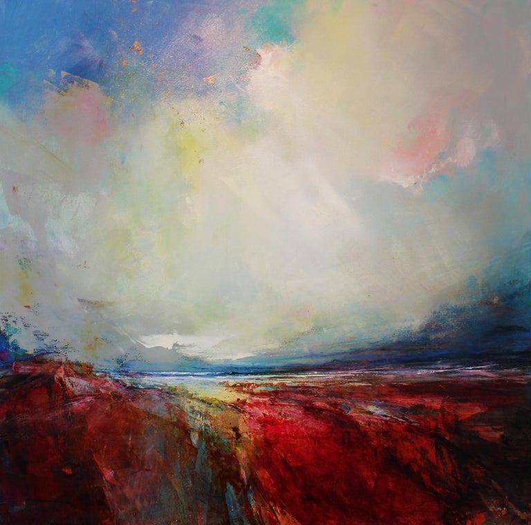 Magdalena Morey Morning Peaks Abstract Floral Landscape Painting