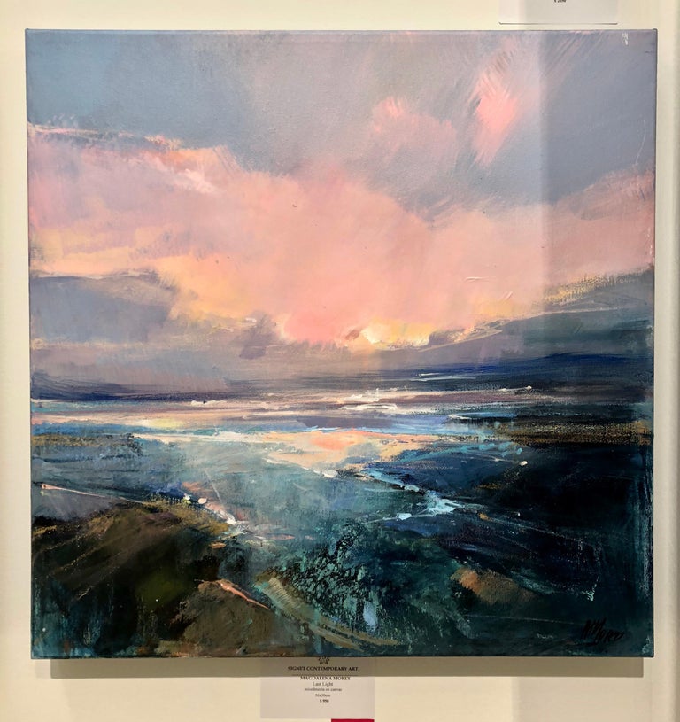 Magdalena Morey Pink Skies original abstract landscape painting, Painting For Sale at 1stdibs