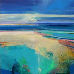 Revelando la marea 1- pintura original abstracta de paisaje floral-obra de arte moderna