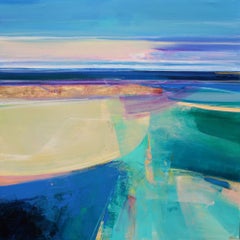 Revelando la marea 2-original pintura al óleo abstracta paisaje floral- arte moderno