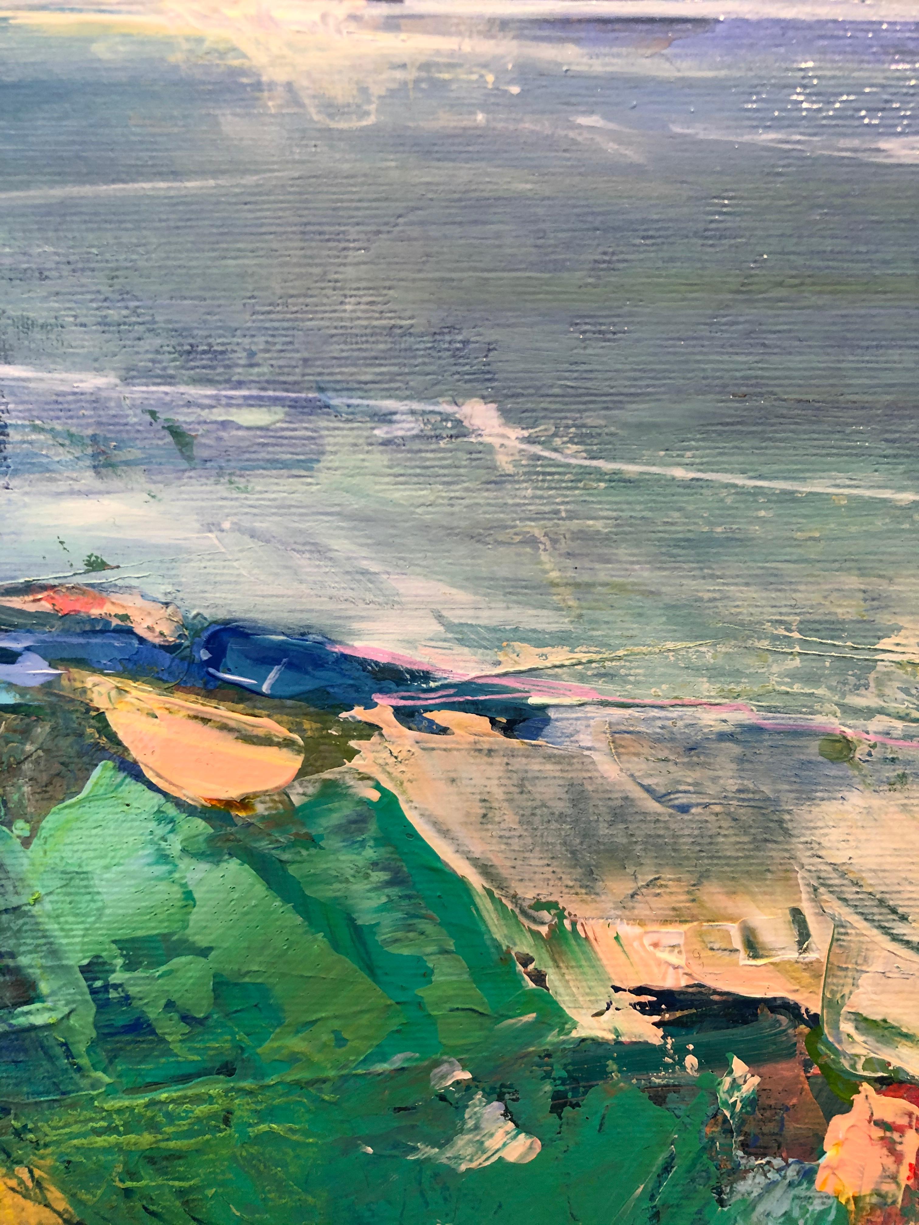 Shoreline 3 - abstract seascape ocean art landscape beach painting contemporary For Sale 1