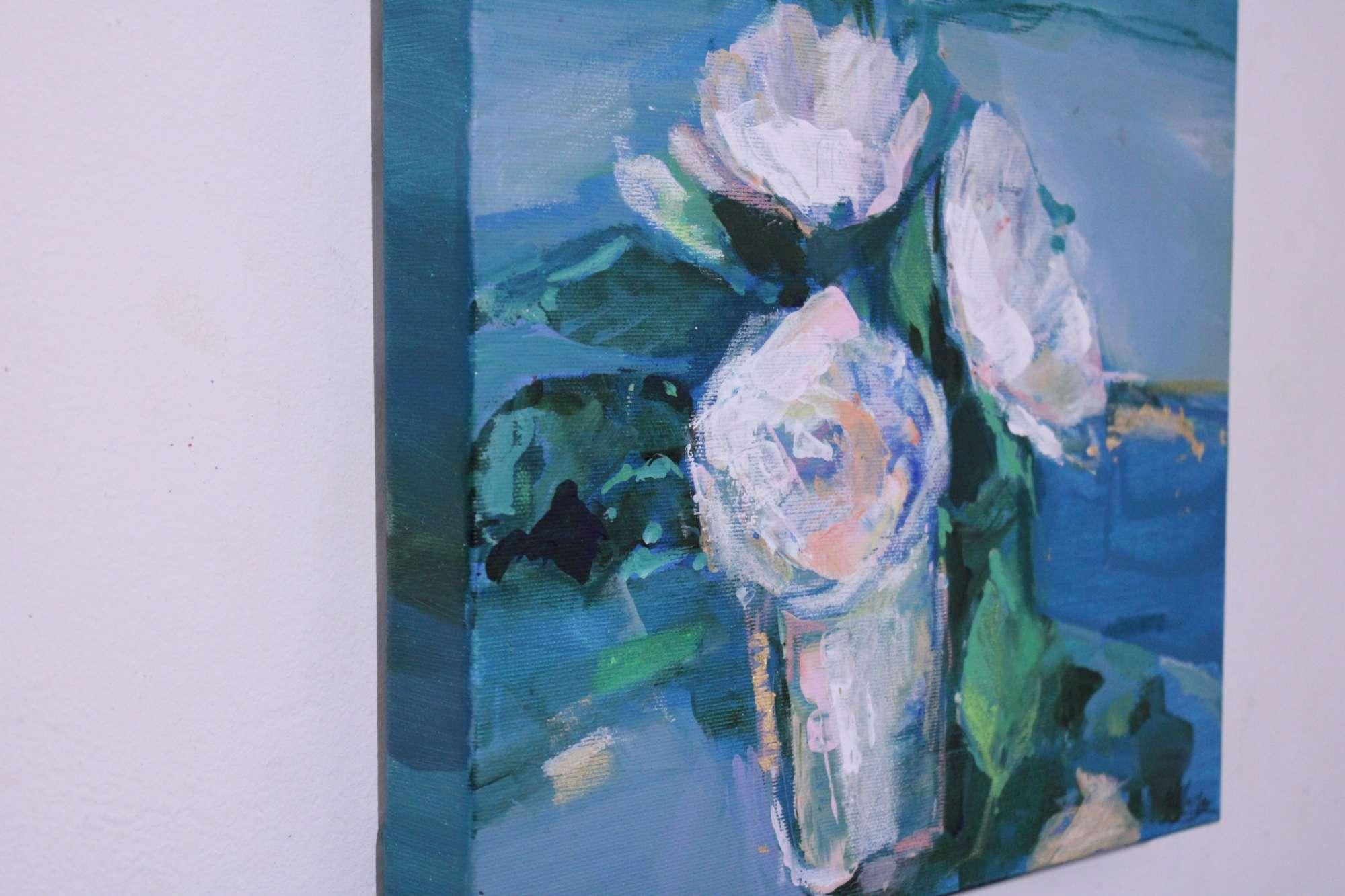 Flores de primavera 5 - Still-Life Painting Oro de Magdalena Morey