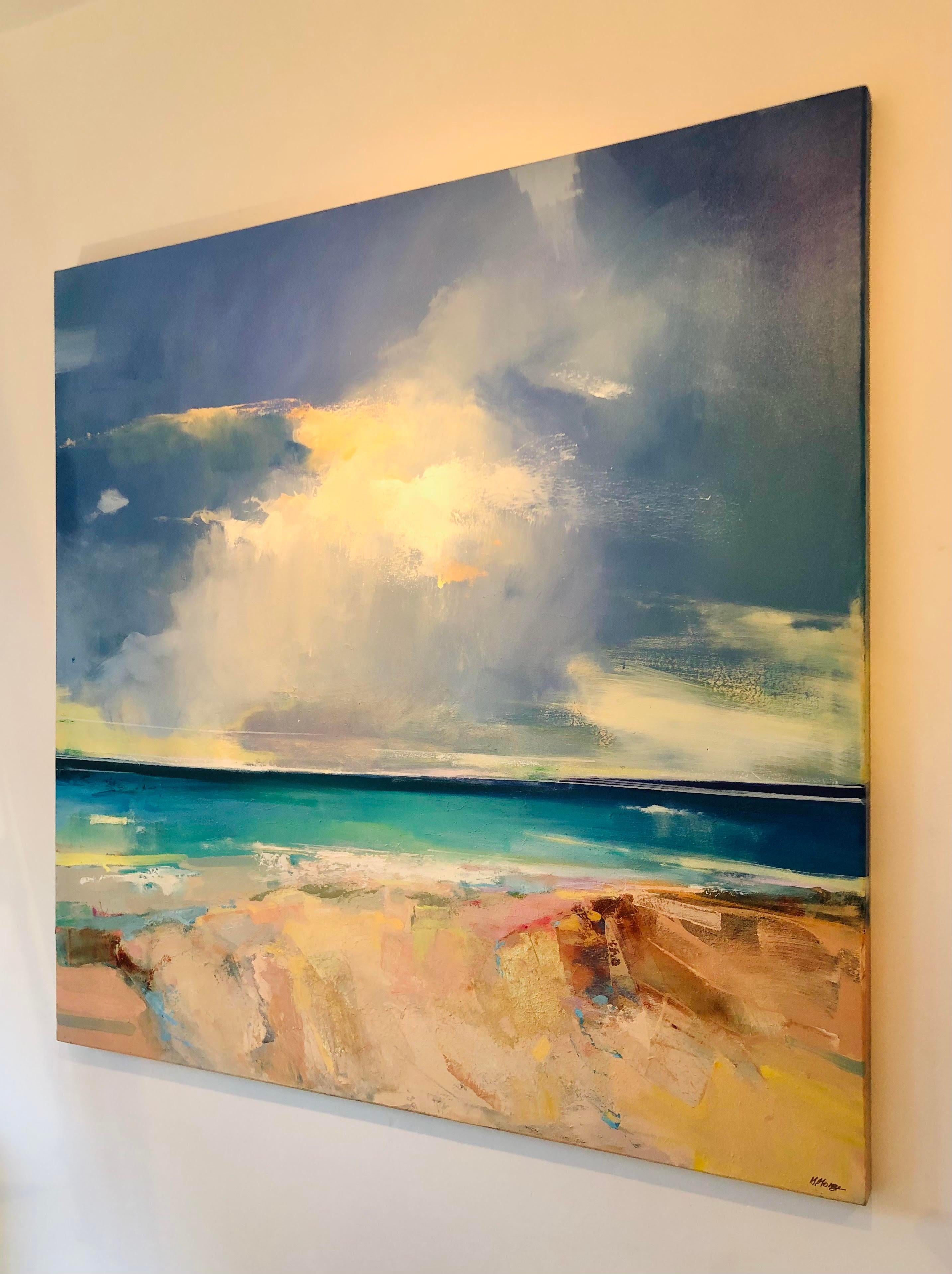 Summer Light-original contemporary  abstract beach seascape painting- Modern Art For Sale 1