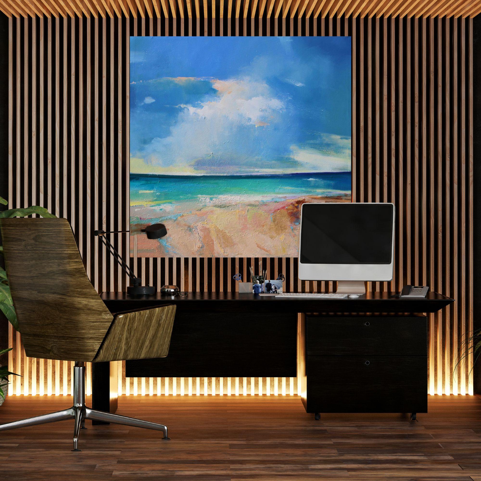 Summer Light-original contemporary  abstract beach seascape painting- Modern Art For Sale 2