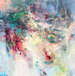Tidelines I - abstract landscape mixed media painting oil artwork Contemporary