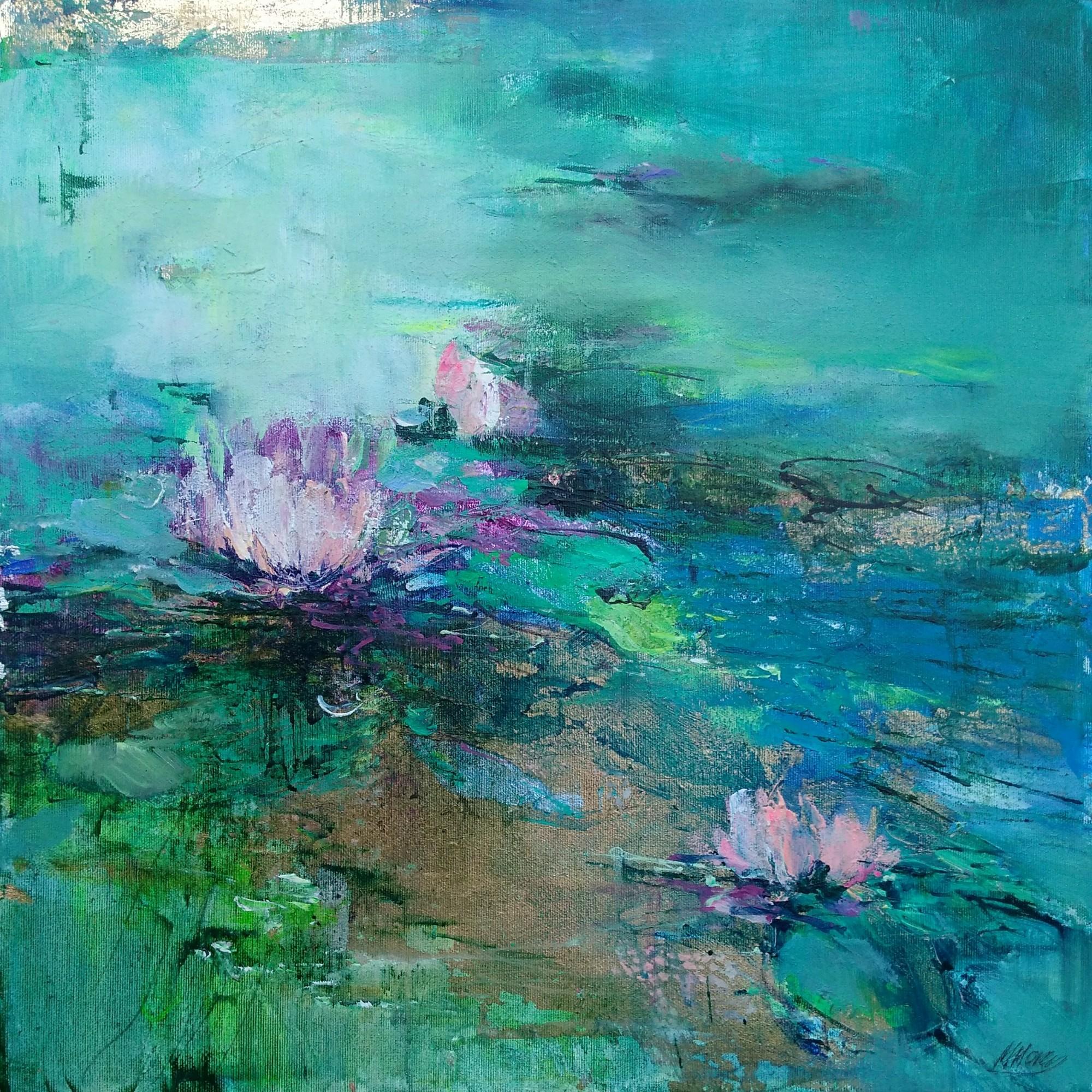 Magdalena Morey Landscape Painting - Tranquility III Abstract  Landscape painting