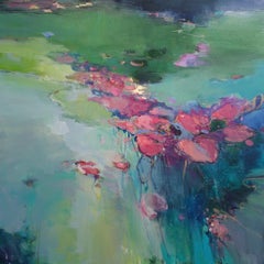 Waterlilies I abstract landscape painting