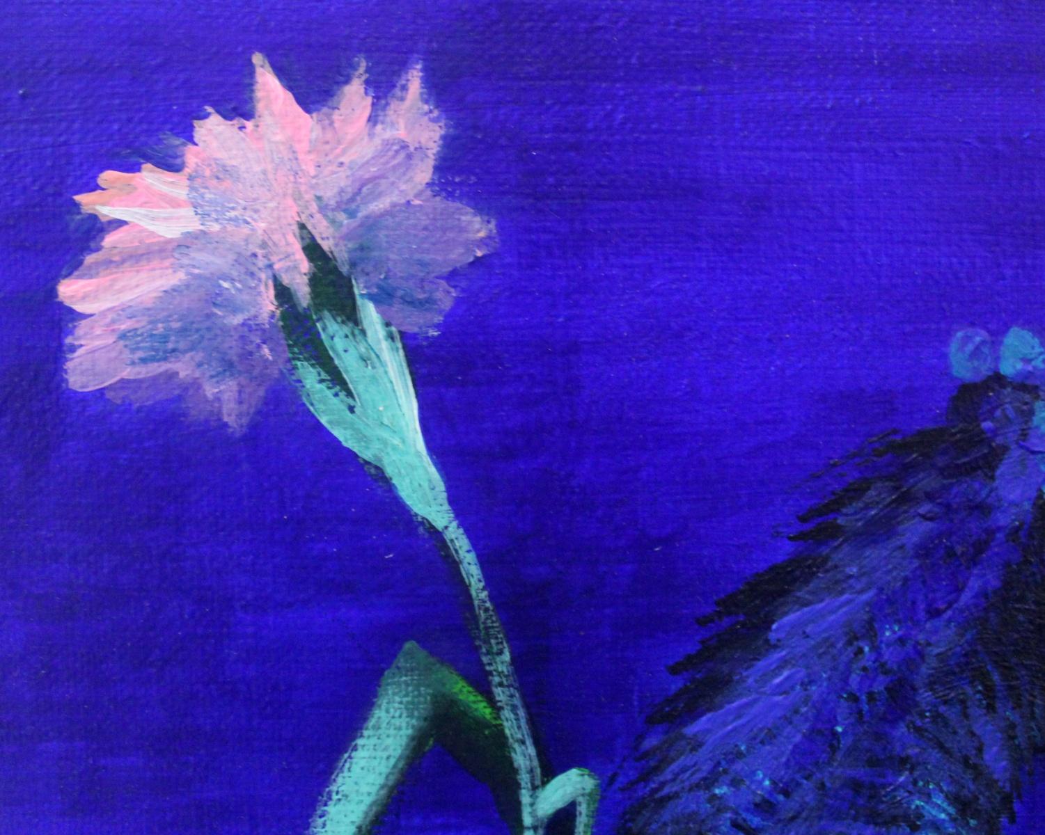 purple flower canvas painting