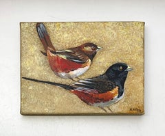 Large ground finch - Figurative, Acrylic, Animals, Polish artist