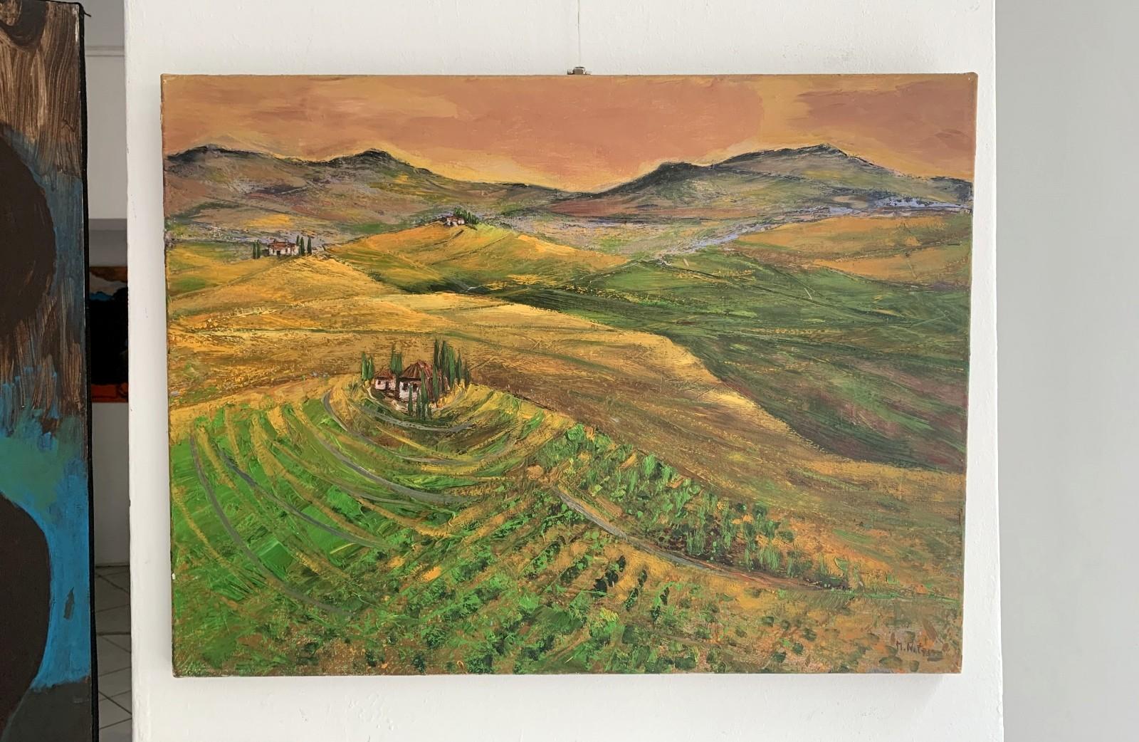 Provance 10 - 21st century, Colourful Landscape, Polish artist - Painting by Magdalena Nałęcz
