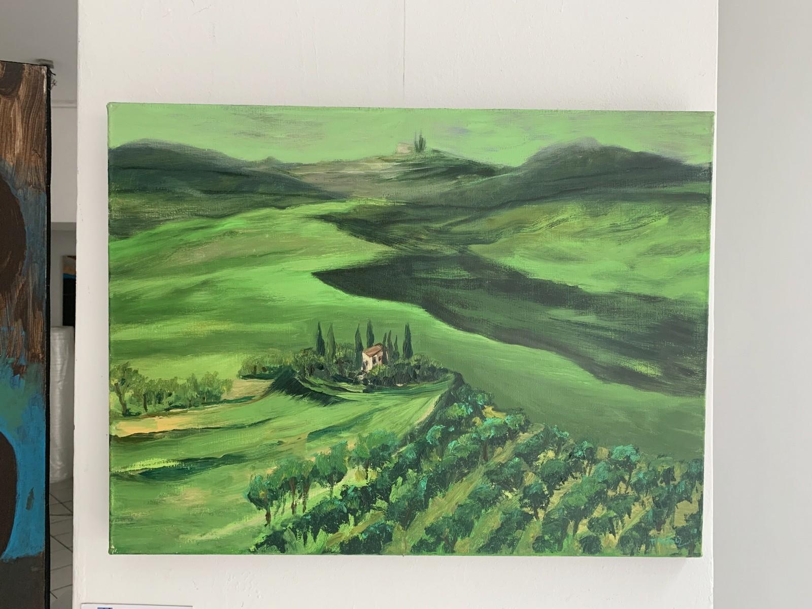 Provance 11 - Siglo XXI, Paisaje colorido, Artista polaco - Painting de Magdalena Nałęcz