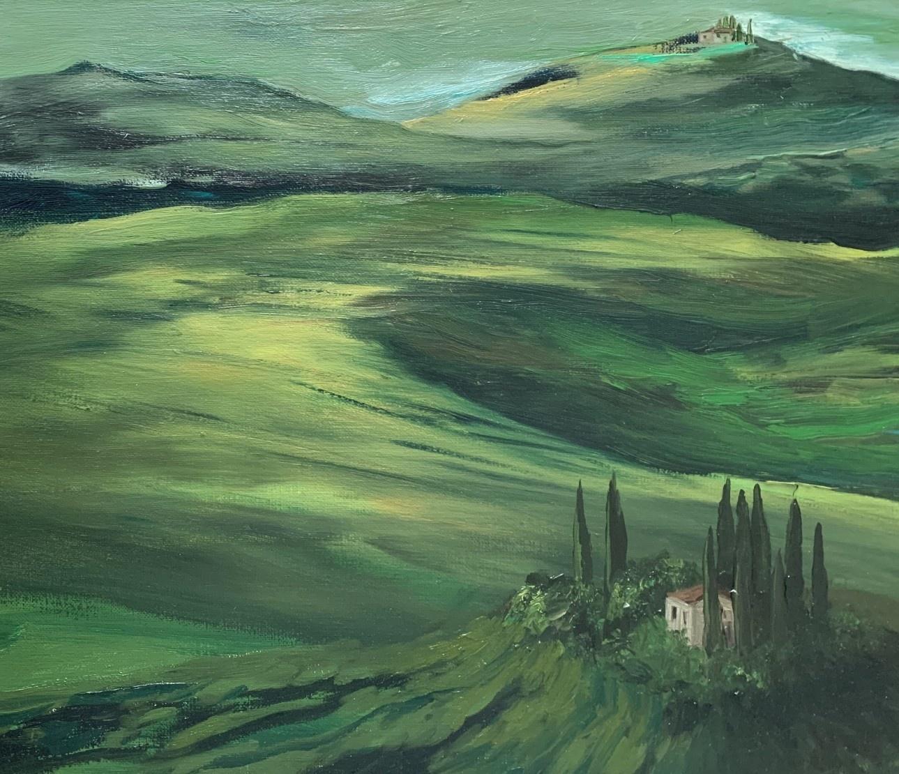 Paysage coloré, artiste polonais, Provance 12 - 21e siècle - Painting de Magdalena Nałęcz