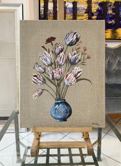 Tulips - Figurative acrylic painting, Realistic, Vibrant colors, Still life