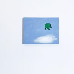 Tampoco imagine ver paisajes flotantes, acrylic on wooden panel, soccer painting