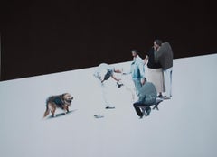 Untitled  5 - Series Final Fantasy, Modern Figurative Painting With Dogs