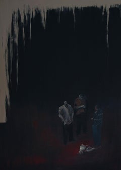 Untitled  7 - Series Final Fantasy, Minutiae Modern Figurative Painting with Dog