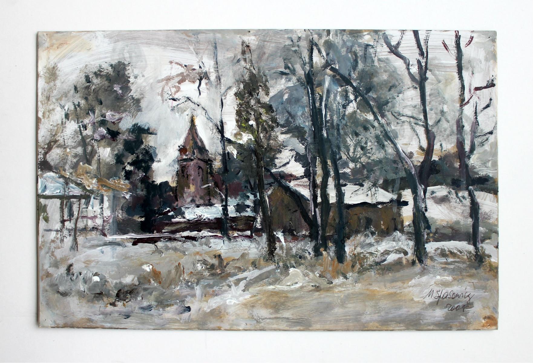 Una vista - Siglo XXI, Óleo sobre lienzo, Figurativo, Paisaje - Painting de Magdalena Spasowicz