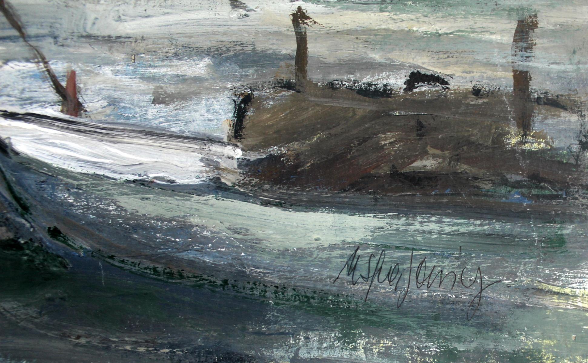 Magdalena Spasowicz Boats Oil painting, Figurative, Landscape