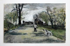 Lungo il fiume Bzura - XXI secolo, Olio su cartone, Figurativo, Paesaggio