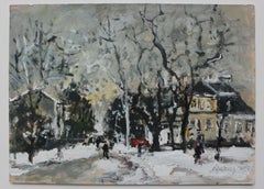 Vista de ciudad - Siglo XXI, Pintura al óleo, Figurativo, Paisaje, Colores apagados